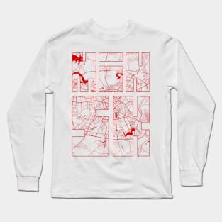 Minsk, Belarus City Map Typography - Oriental Long Sleeve T-Shirt